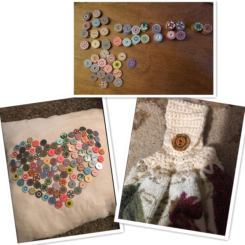 100pcs Round Vintage Buttons for Crafting Projects
